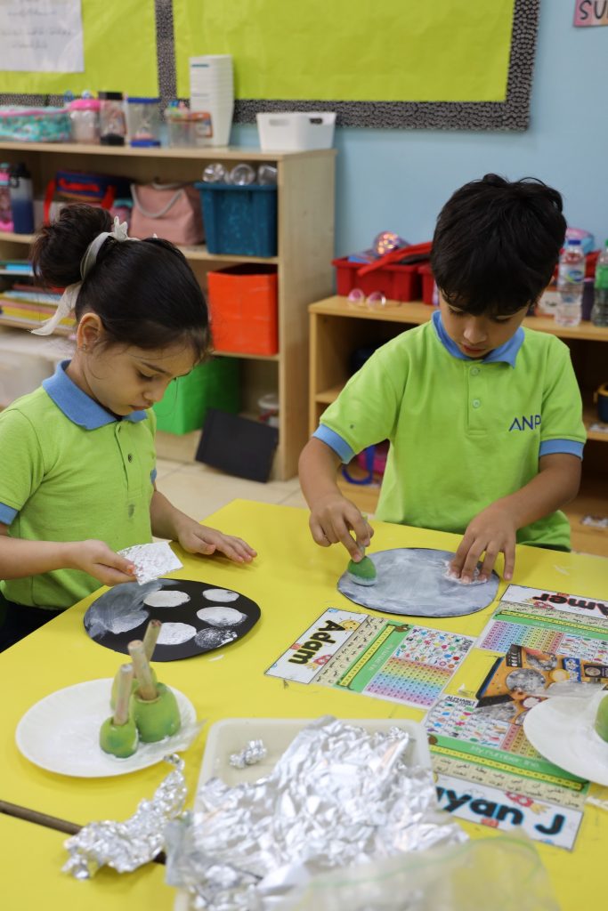 Kindergarten child taking part in a hands-on activity